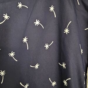 Paper Denim & Cloth Mens Large Stretch Fabric Slim Fit Palm Tree Button Down